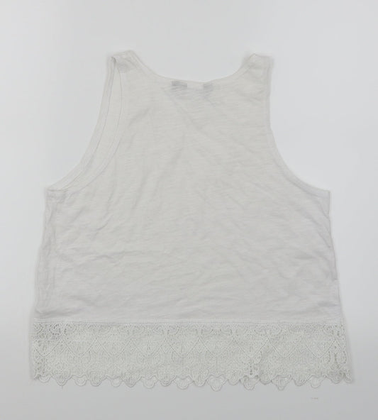 Womens UK Size 8 New Look White Cropped Tank