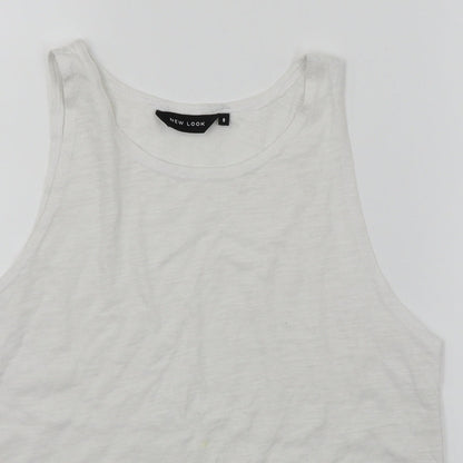 Womens UK Size 8 New Look White Cropped Tank