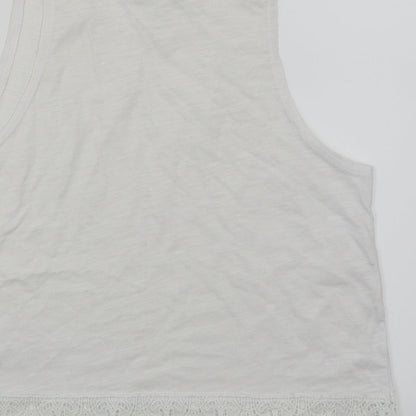Womens UK Size 8 New Look White Cropped Tank