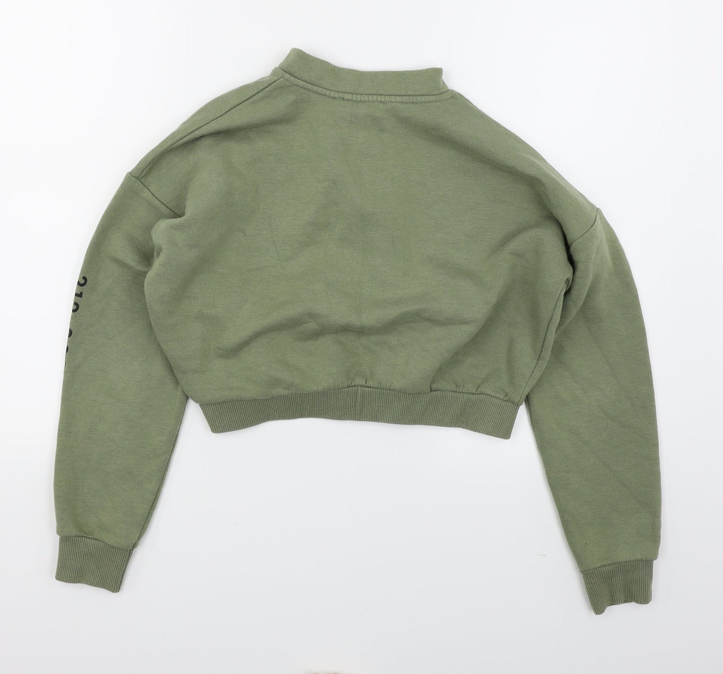 915 Girls Green   Pullover Sweatshirt Size 12-13 Years  - Cropped