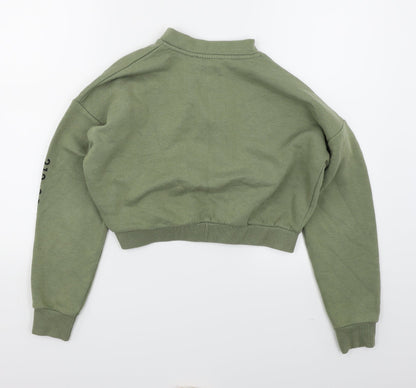 915 Girls Green   Pullover Sweatshirt Size 12-13 Years  - Cropped