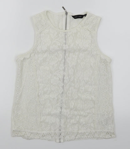 Womens UK Size 8 New Look White Basic Blouse