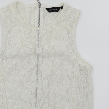 Womens UK Size 8 New Look White Basic Blouse