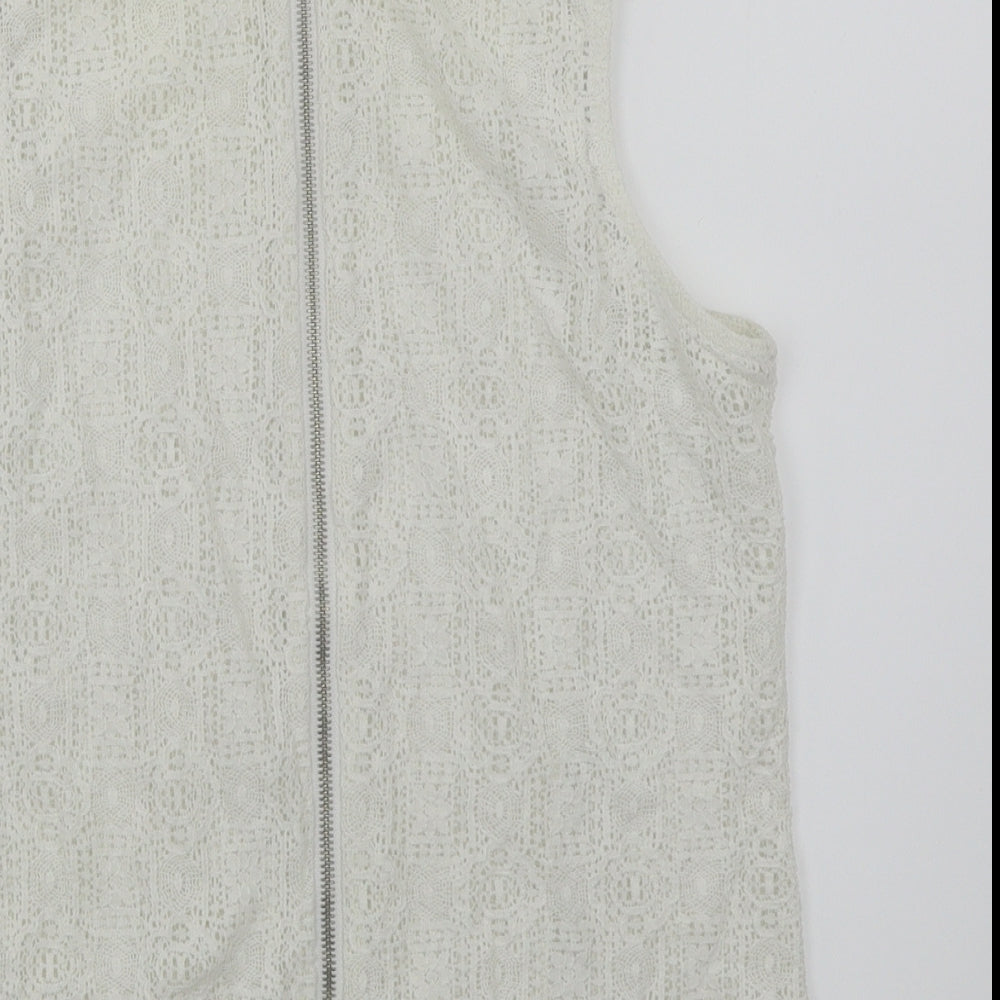 Womens UK Size 8 New Look White Basic Blouse