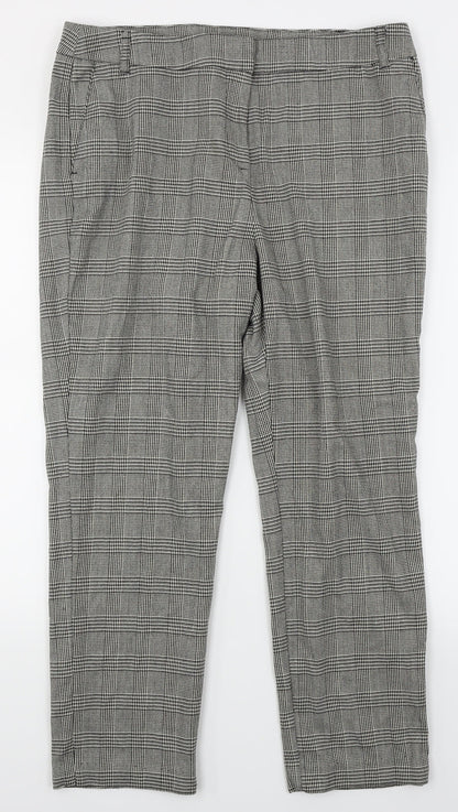 TU Womens Green Check  Trousers  Size 14 L25 in
