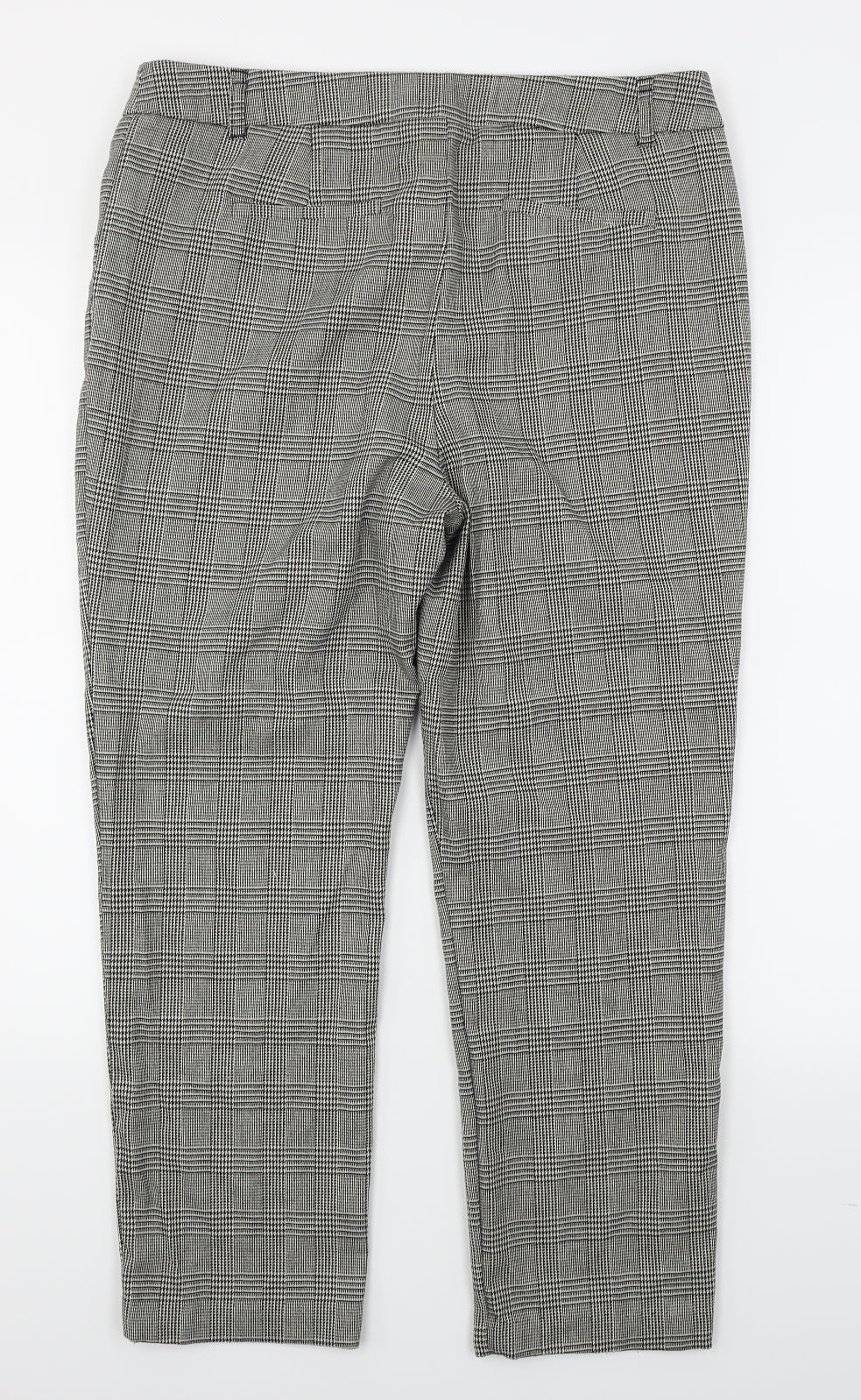 TU Womens Green Check  Trousers  Size 14 L25 in