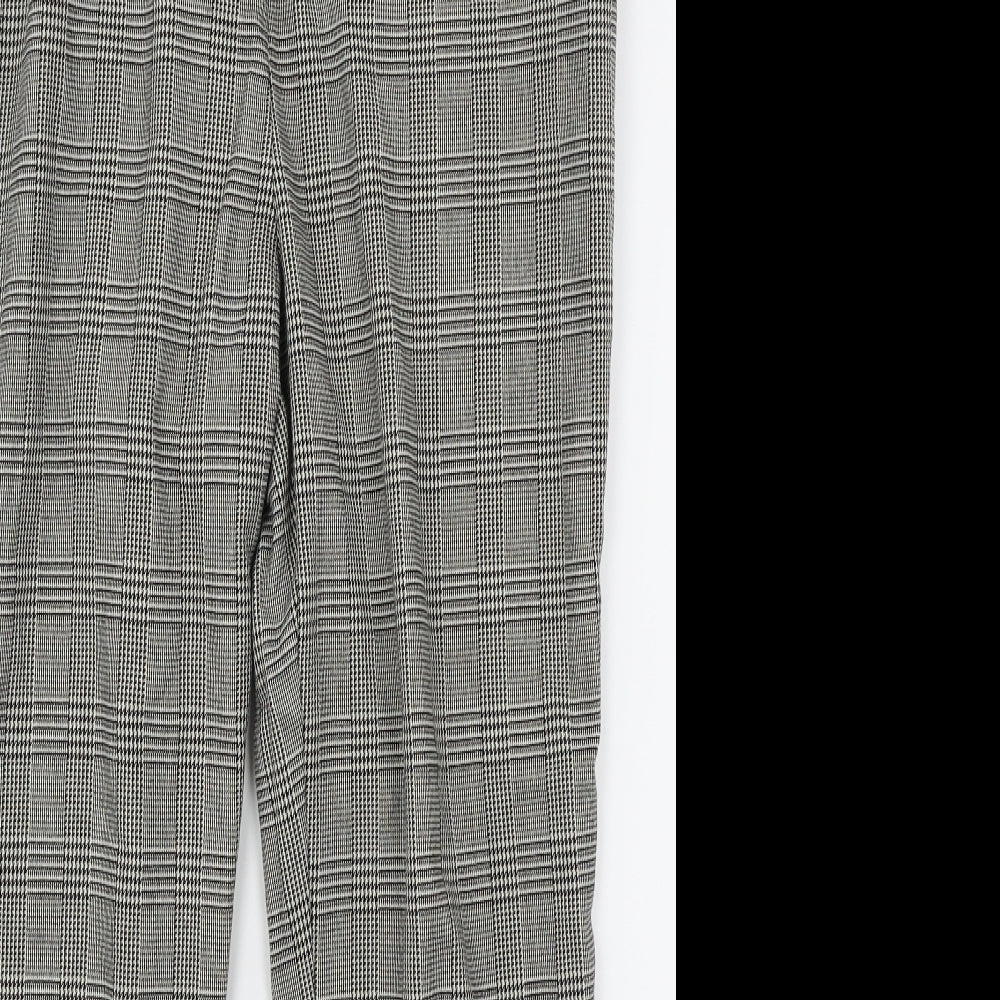 TU Womens Green Check  Trousers  Size 14 L25 in