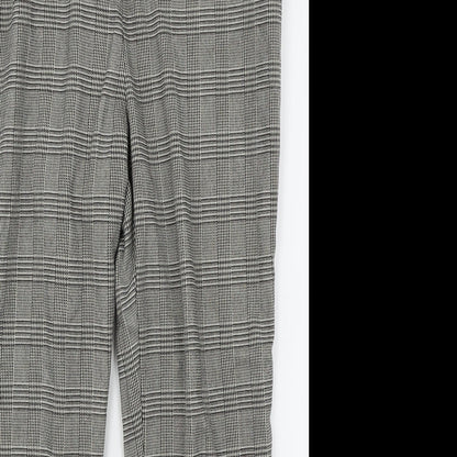 TU Womens Green Check  Trousers  Size 14 L25 in