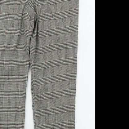 TU Womens Green Check  Trousers  Size 14 L25 in