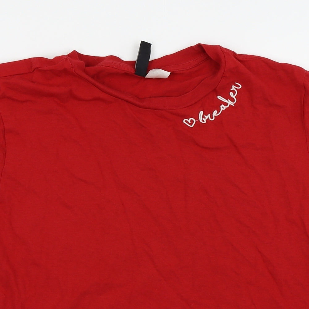 Divided by H&M Womens Red   Basic T-Shirt Size M
