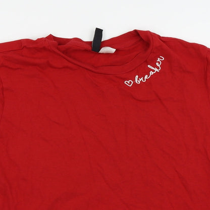 Divided by H&M Womens Red   Basic T-Shirt Size M