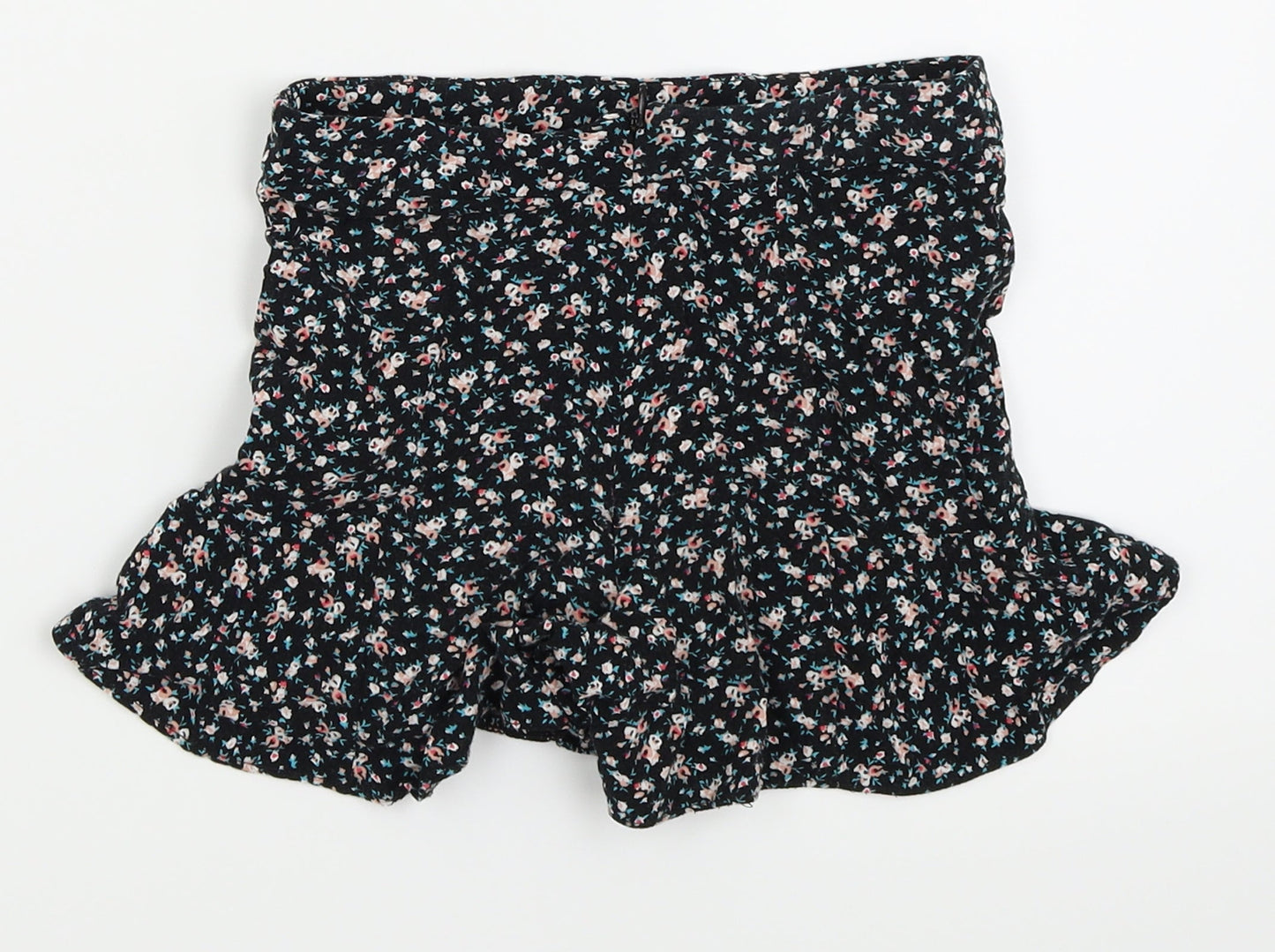 New Look Girls Black Floral  Hot Pants Shorts Size 9 Years