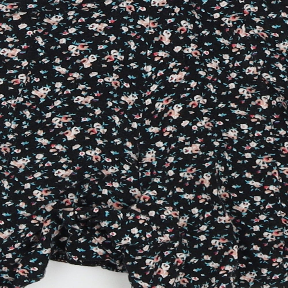 New Look Girls Black Floral  Hot Pants Shorts Size 9 Years