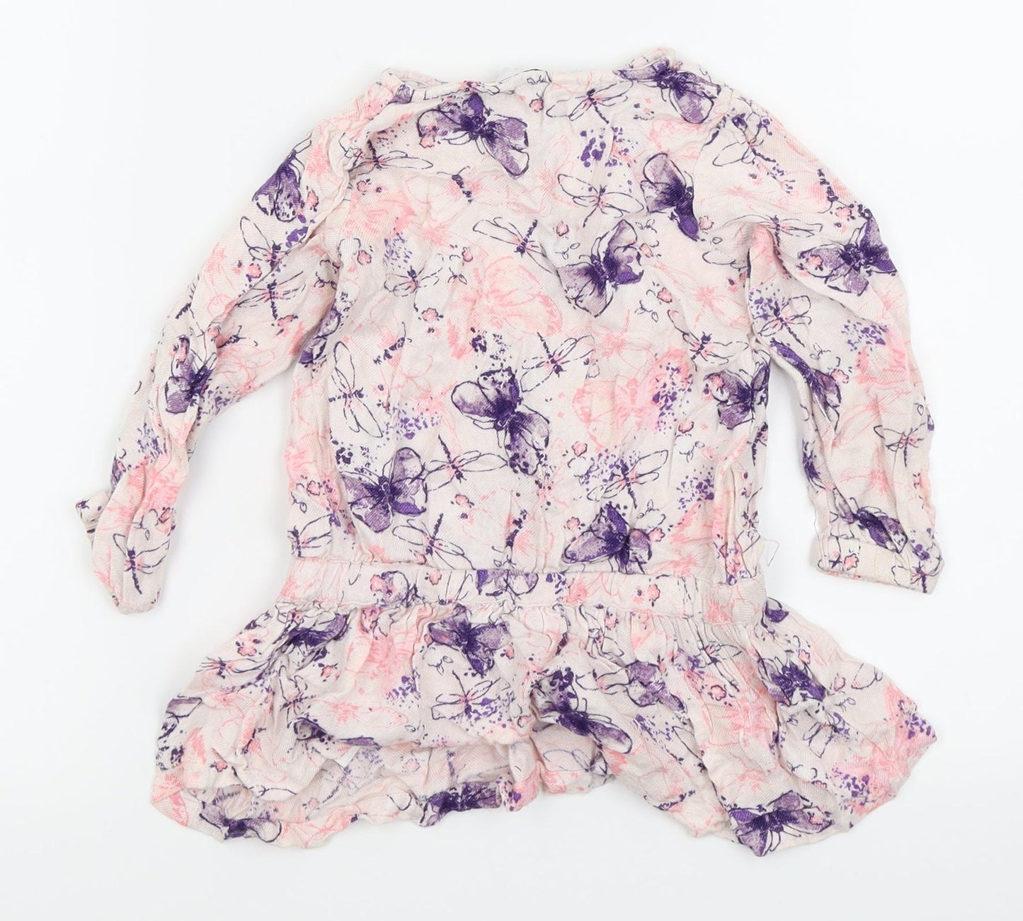 Asda George Girls Pink Animal Print  Fit & Flare  Size 2-3 Years
