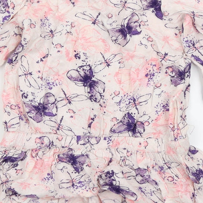 Asda George Girls Pink Animal Print  Fit & Flare  Size 2-3 Years