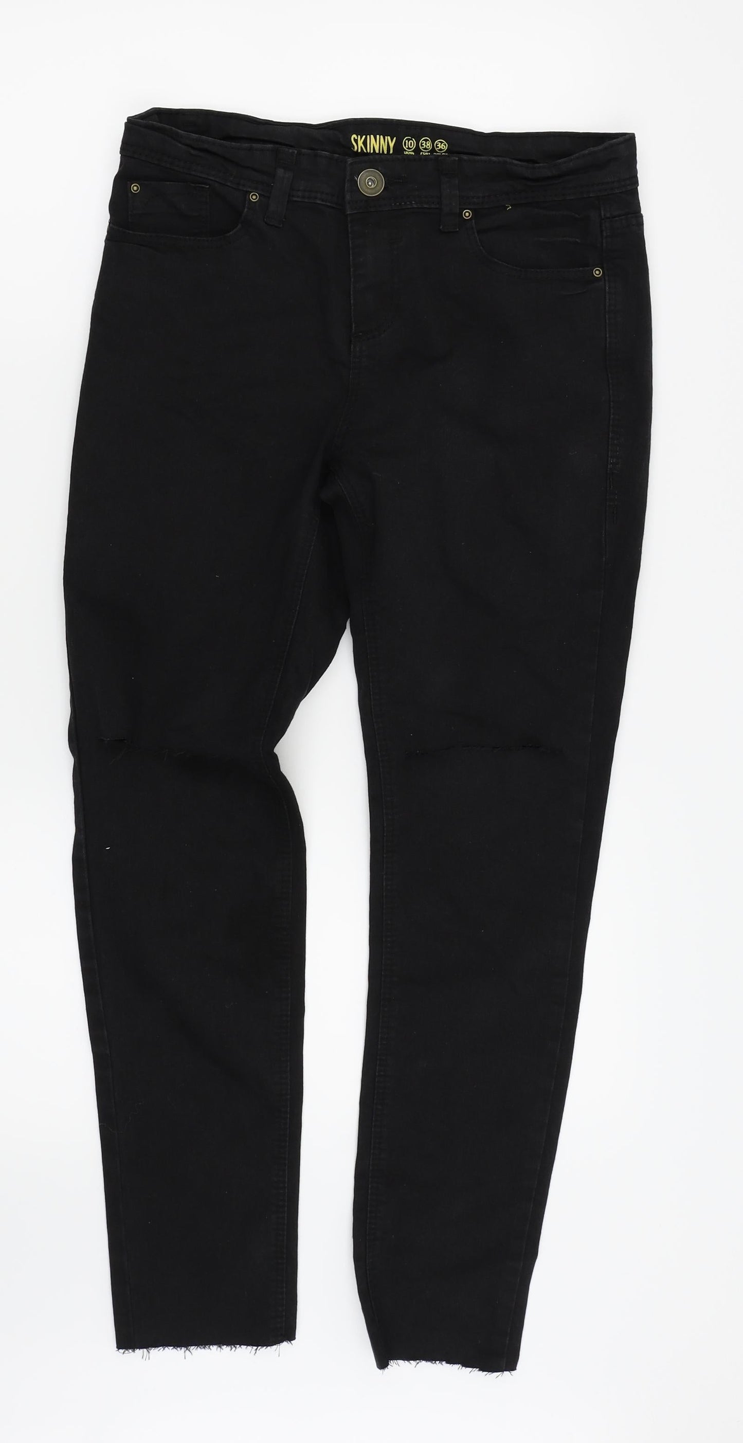 Womens UK Size 10 Denim and co Regular Fit Skinny Black Jeans