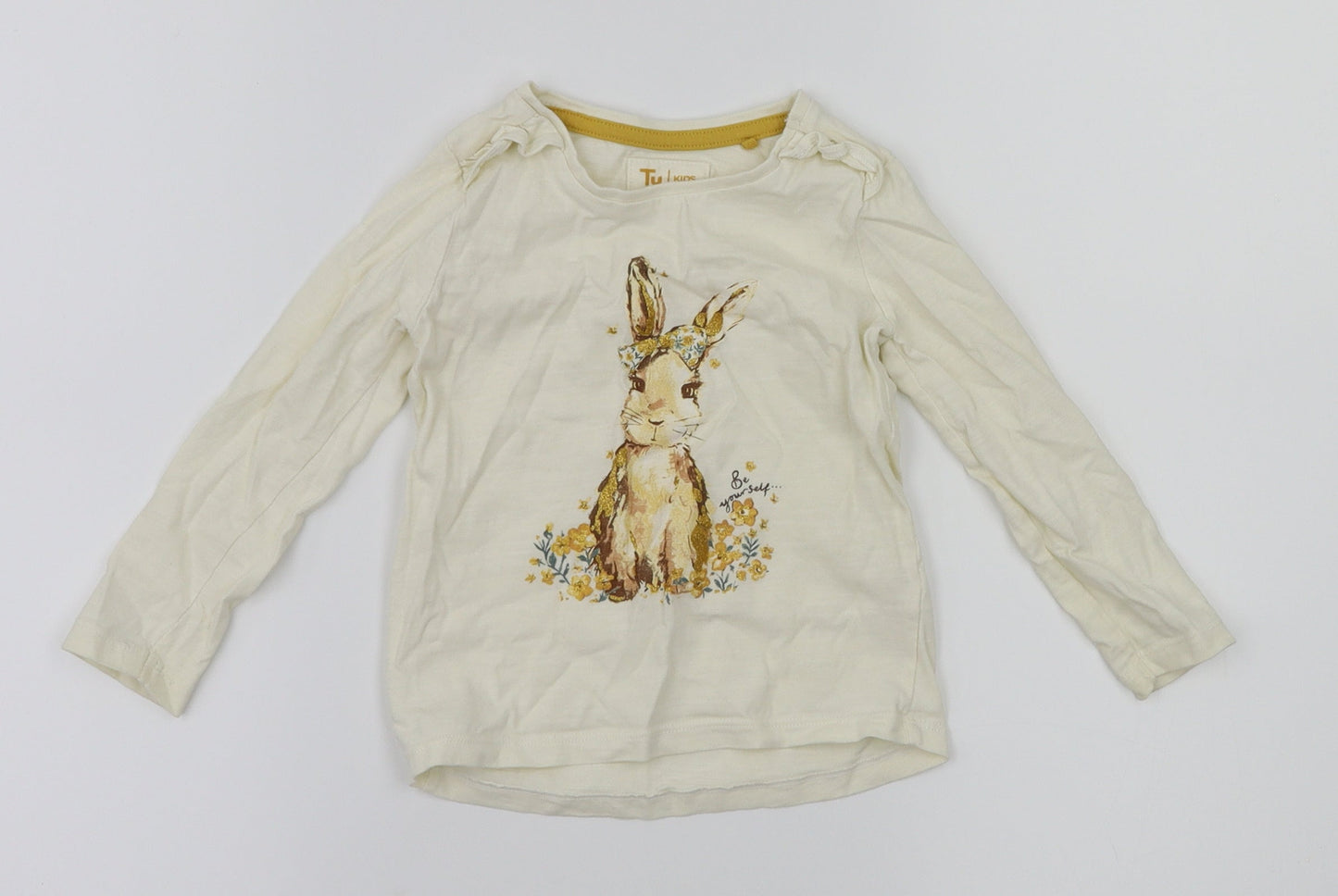 TU  Ivory Animal Print  Basic T-Shirt Size 12 Months