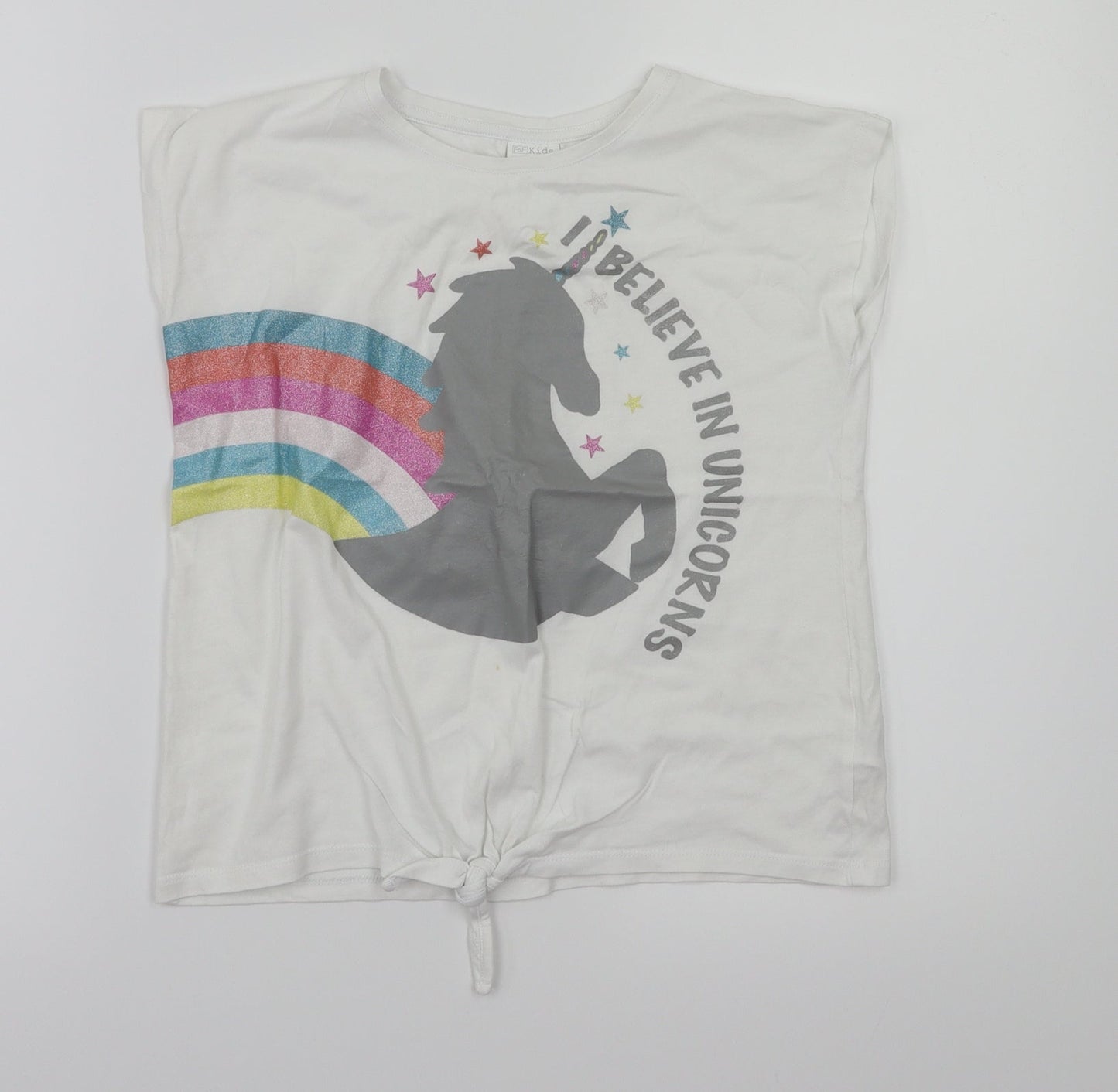 F&F Girls Silver   Basic T-Shirt Size 10-11 Years