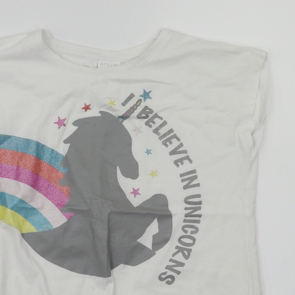 F&F Girls Silver   Basic T-Shirt Size 10-11 Years