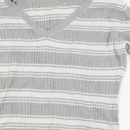 Papaya Womens Grey Striped  Pullover Jumper Size 14