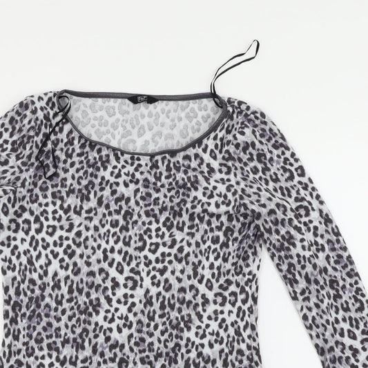 F&F Womens Multicoloured Animal Print  Basic T-Shirt Size 8