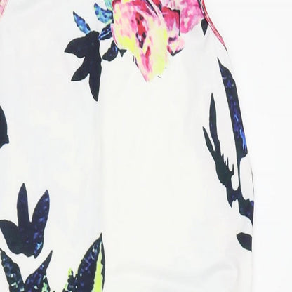 Preworn Womens White Floral  Pencil Dress  Size 8