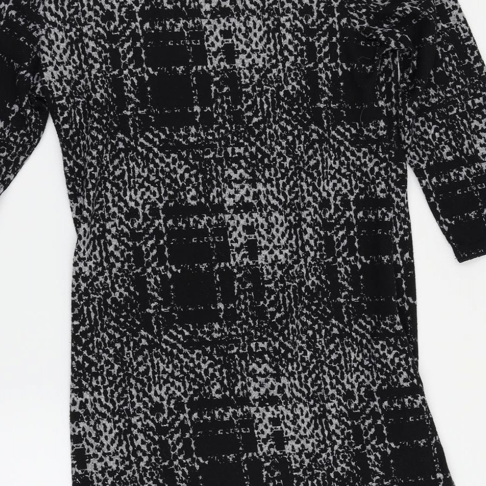 F&F Womens Black Herringbone  Basic Blouse Size 8