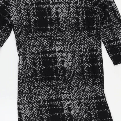 F&F Womens Black Herringbone  Basic Blouse Size 8