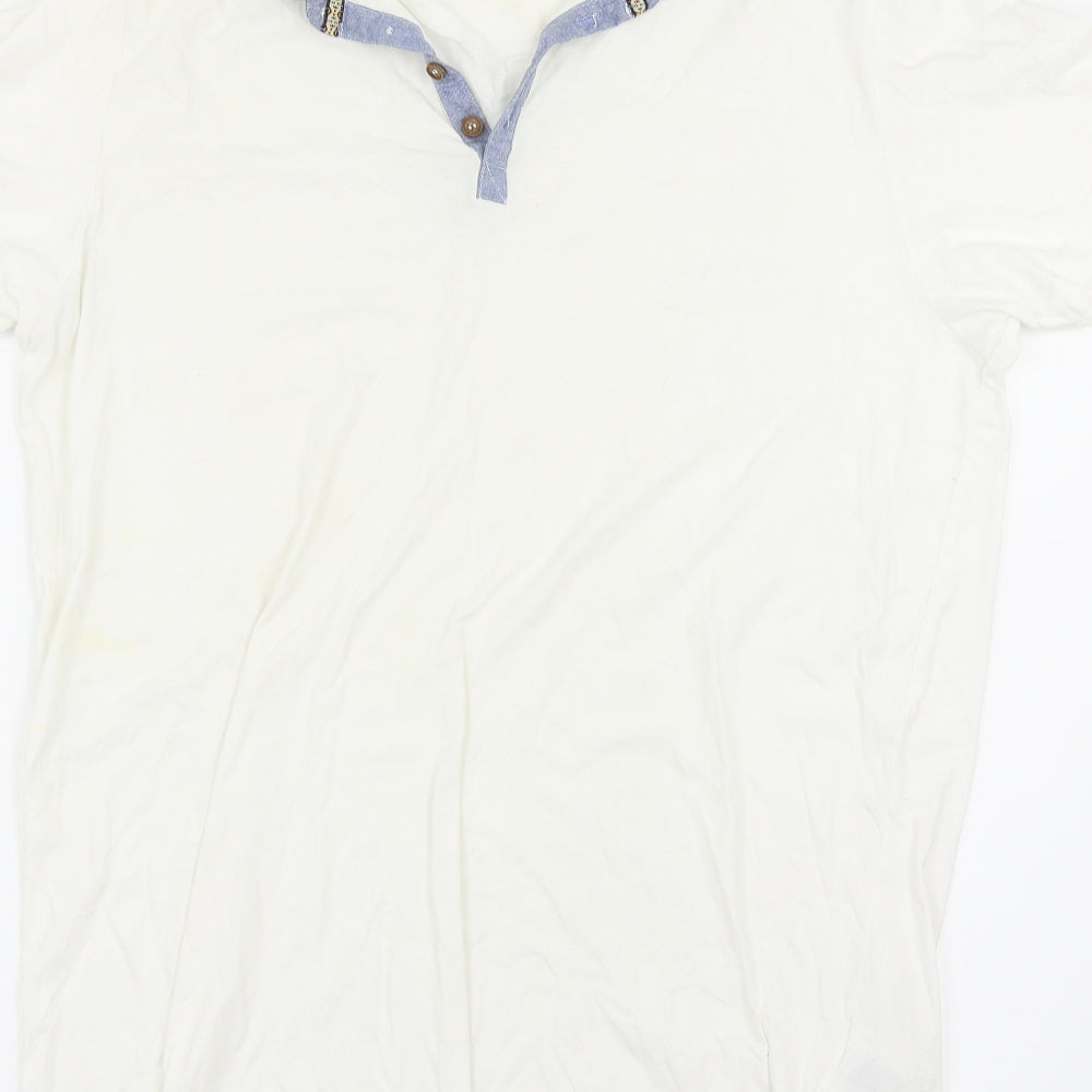 Brave Soul Mens White    Polo Size 2XL