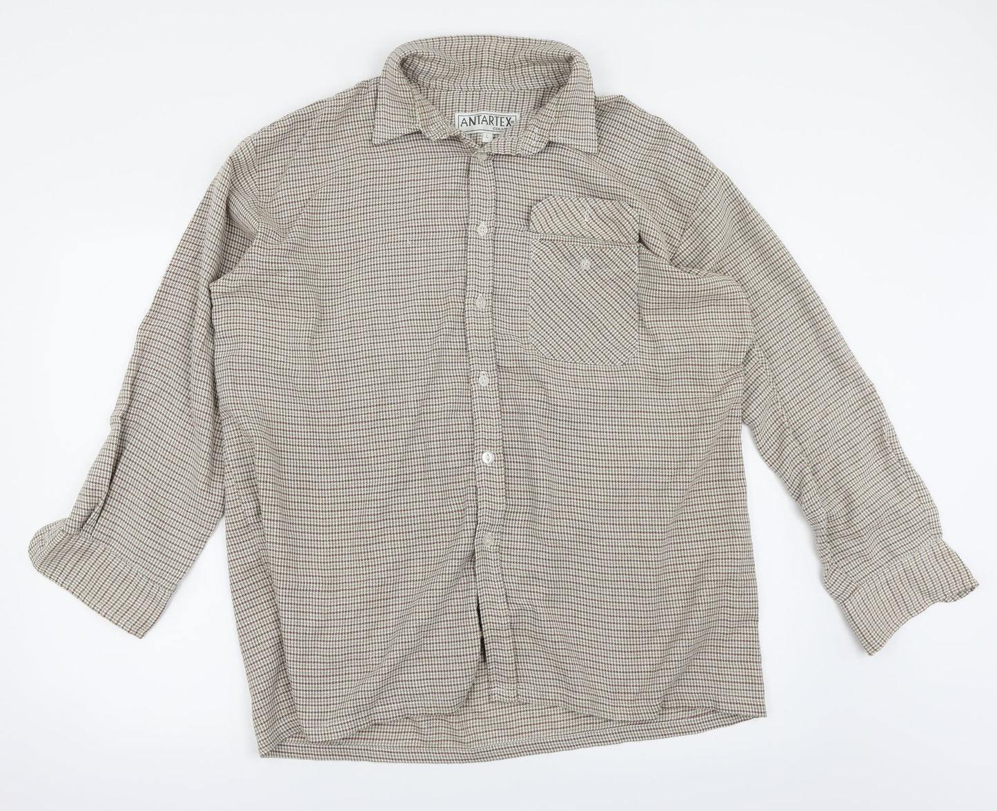 Antarex Mens Multicoloured Check   Button-Up Size L