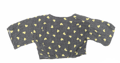Womens UK Size 8 Topshop Black Cropped Blouse