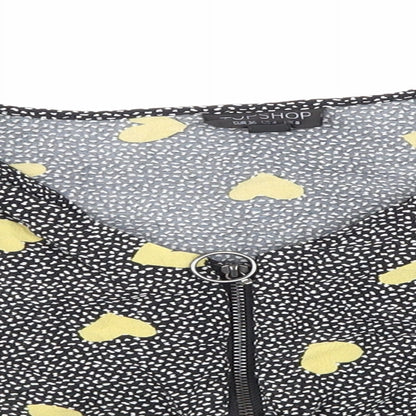 Womens UK Size 8 Topshop Black Cropped Blouse