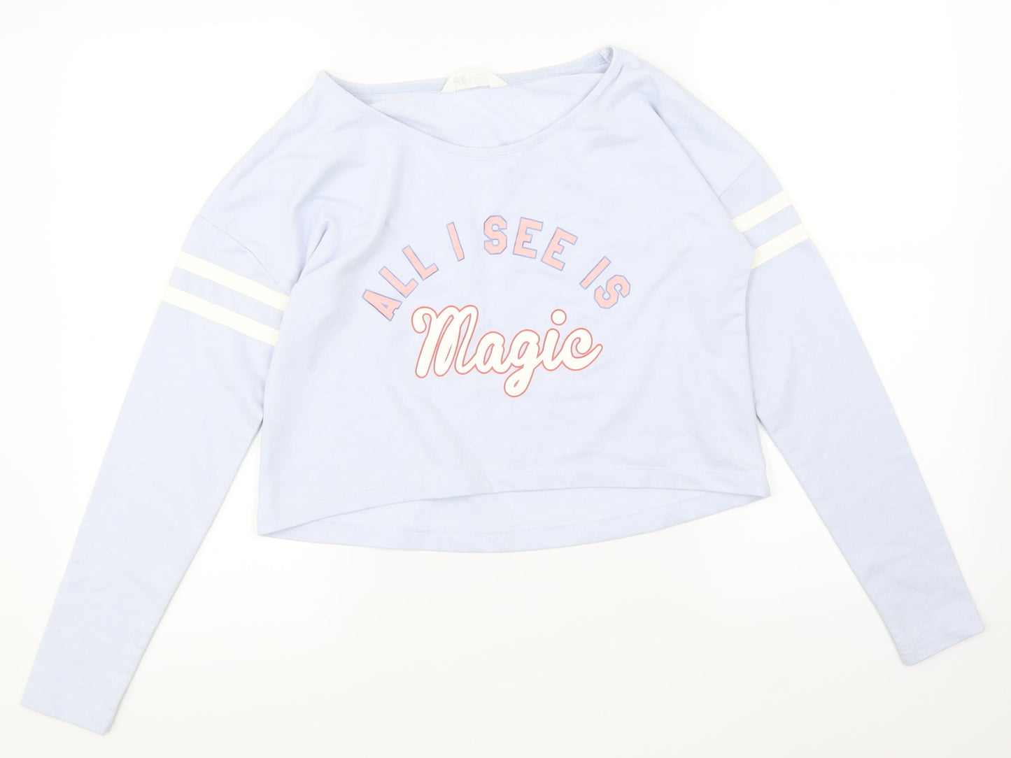 H&M Girls Blue   Pullover Sweatshirt Size 12-13 Years