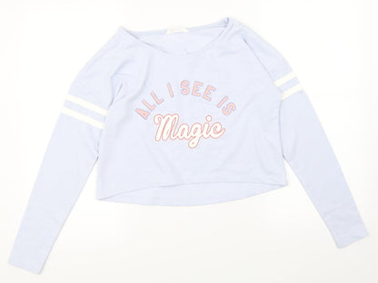 H&M Girls Blue   Pullover Sweatshirt Size 12-13 Years