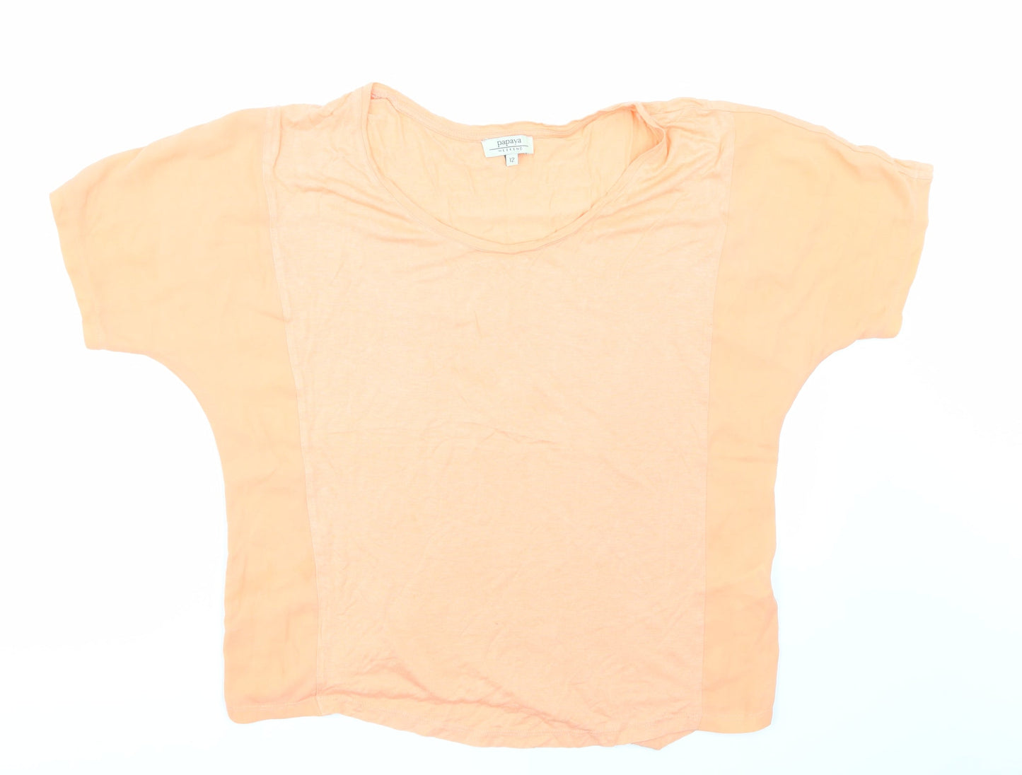 Womens UK Size 12 Papaya Orange Basic T-Shirt