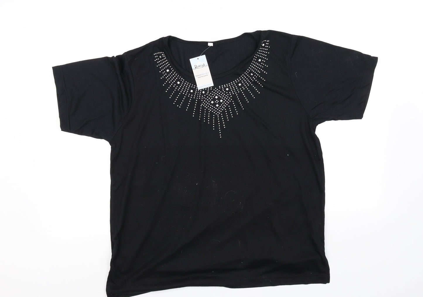 Womens UK Size L pre worn Black Basic T-Shirt