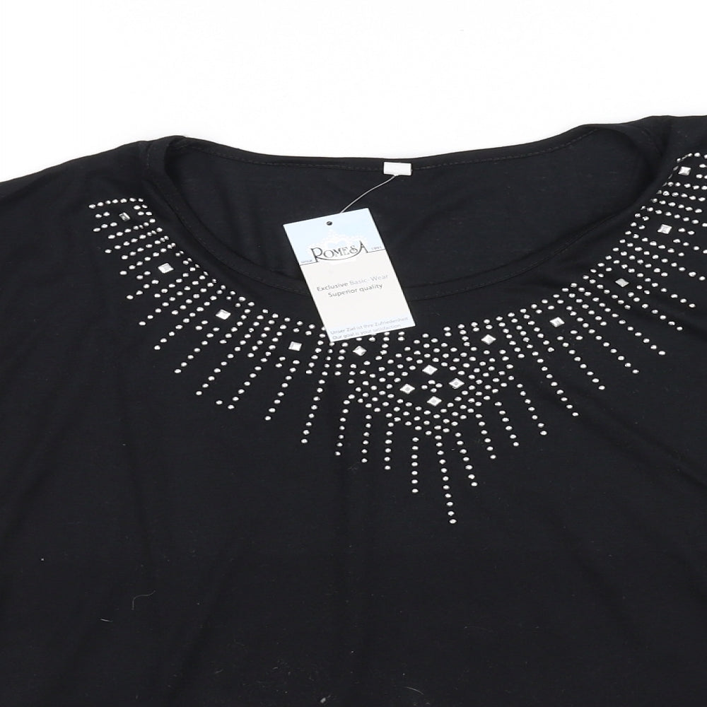 Womens UK Size L pre worn Black Basic T-Shirt