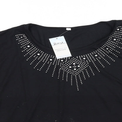Womens UK Size L pre worn Black Basic T-Shirt