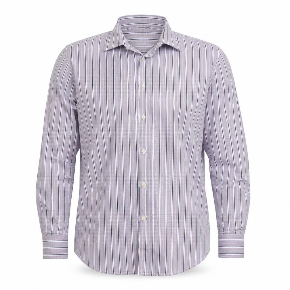 Mens UK Size 16 pre worn Purple  Button-Up Long Sleeve Casual Shirt