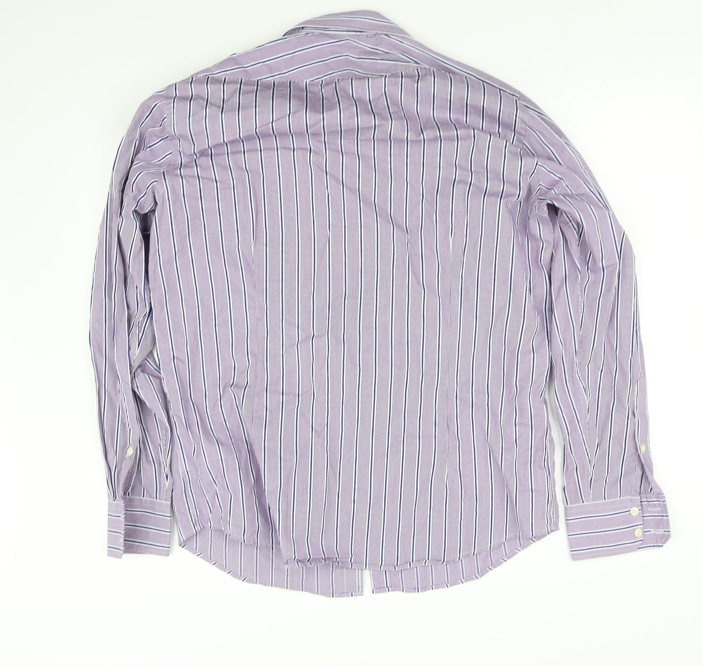 Mens UK Size 16 pre worn Purple  Button-Up Long Sleeve Casual Shirt