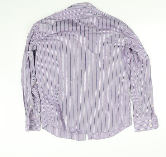 Mens UK Size 16 pre worn Purple  Button-Up Long Sleeve Casual Shirt