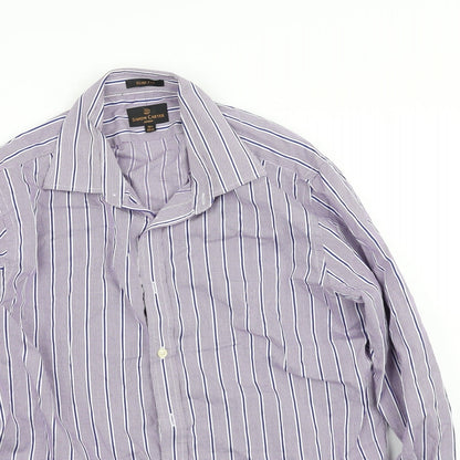 Mens UK Size 16 pre worn Purple  Button-Up Long Sleeve Casual Shirt