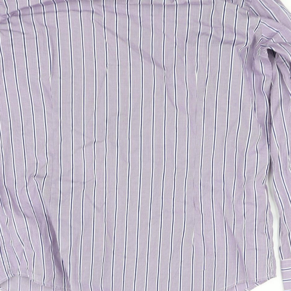 Mens UK Size 16 pre worn Purple  Button-Up Long Sleeve Casual Shirt