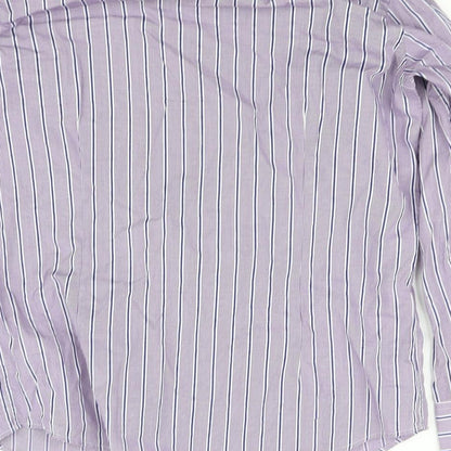 Mens UK Size 16 pre worn Purple  Button-Up Long Sleeve Casual Shirt