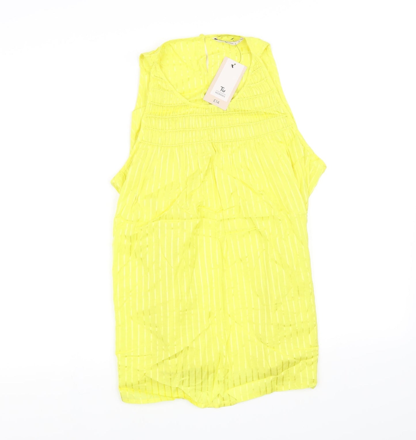 TU Womens Yellow   Basic Blouse Size 14