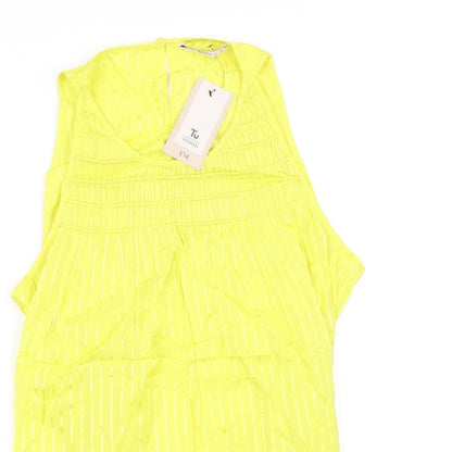 TU Womens Yellow   Basic Blouse Size 14