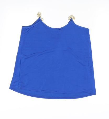 Womens UK Size 10 Atmosphere Blue Basic T-Shirt