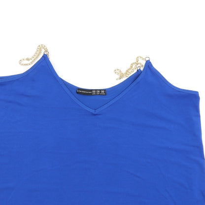 Womens UK Size 10 Atmosphere Blue Basic T-Shirt