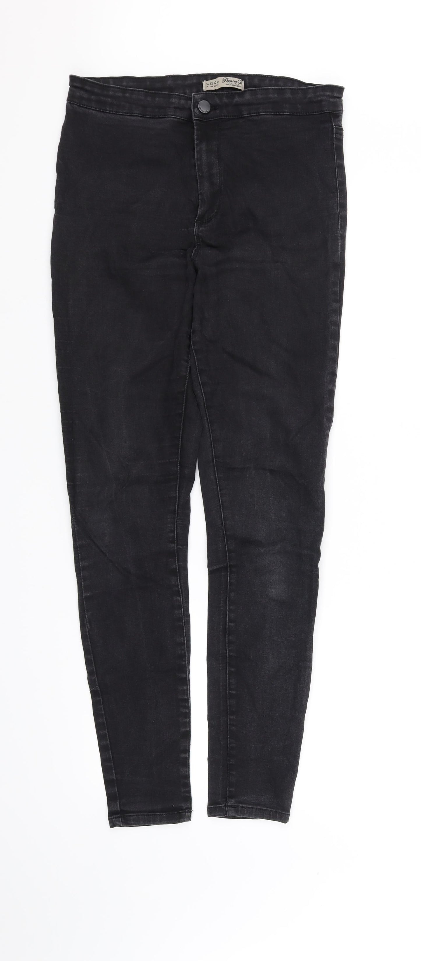 Womens UK Size 14 deniem & co Regular Fit Straight Black Jeans