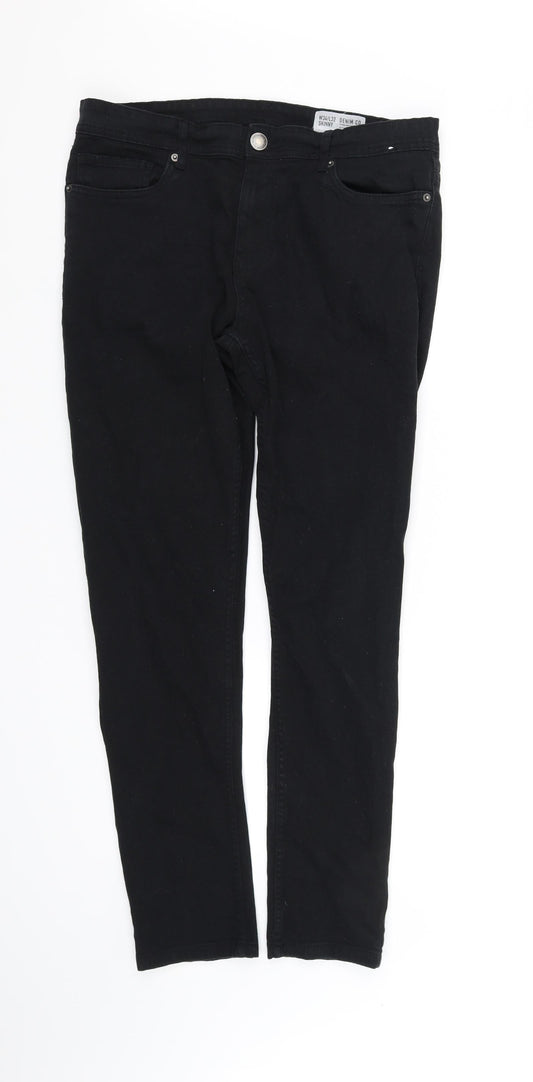 Denim & Co. Womens Black   Straight Jeans Size 32 in L31 in